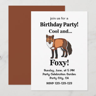 Invitation Fox Animal Woodland Foxy fête d'anniversaire