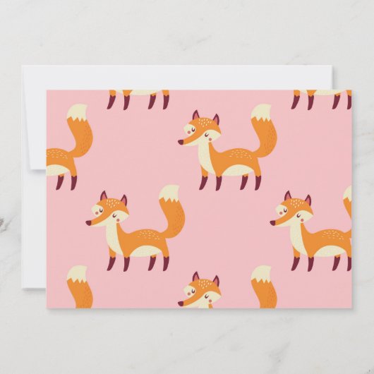 Invitation Fox Anniversaire Forêt de fête Thème Photo Fille R (Dos)