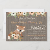 Invitation Fox Automne Floral Baby shower forestier (Devant)