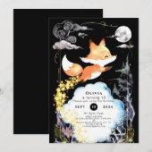 Invitation Fox Birthday Woods Whimsy (Devant / Derrière)