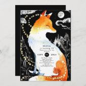 Invitation Fox Birthday Woods Whimsy (Devant / Derrière)