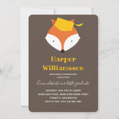 Invitation Fox Brown Jaune Photo jardin d'enfants Graduation (Devant)