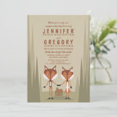 Invitation Fox Couple Woodland (Debout devant)