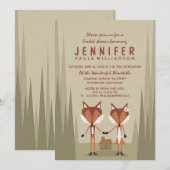 Invitation Fox Couple Woodland Fête des mariées (Devant / Derrière)