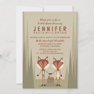 Invitation Fox Couple Woodland Fête des mariées