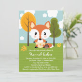 INVITATION FOX DANS LE BABY SHOWER DIAPER (Debout devant)
