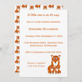 Invitation Fox Design Baby shower (Devant / Derrière)