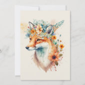 Invitation Fox Flower Crown Watercolor                        (Dos)