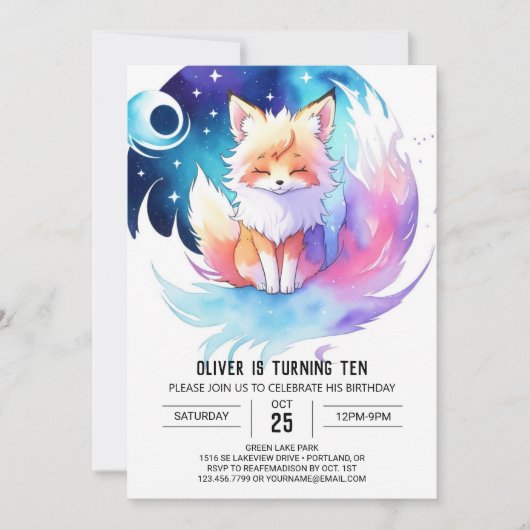 Invitation Fox Friends in the Woods Anniversaire (Devant)