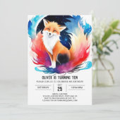 Invitation Fox Frolic dans les bois Anniversaire (Debout devant)