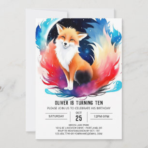 Invitation Fox Frolic dans les bois Anniversaire