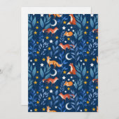 Invitation Fox Night Forest Celestial Seamless Pattern (Devant / Derrière)
