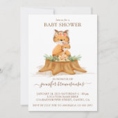 Invitation Fox Watercolor Baby shower maman (Devant)