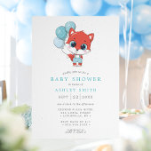 Invitation Fox Watercolor Boy Baby shower