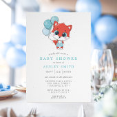 Invitation Fox Watercolor Boy Baby shower
