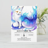 Invitation Fox Watercolor Woodland Anniversaire (Debout devant)