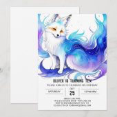 Invitation Fox Watercolor Woodland Anniversaire (Devant / Derrière)