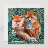 INVITATION FOXES ROUGES PARMI LA VERDURE, LE FOLIAGE ET LES F (Devant)