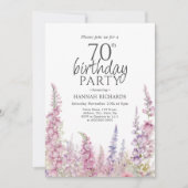 Invitation Foxglove Floral Violet 70e anniversaire (Devant)