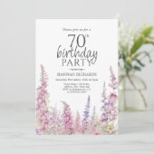 Invitation Foxglove Floral Violet 70e anniversaire (Debout devant)