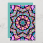 Invitation Fractal Mandala Floral Psychedelic (Devant / Derrière)