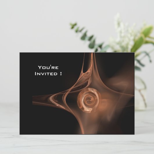 Invitation FRACTAL ROSE brun clair noir (Debout devant)