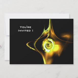 Invitation FRACTAL ROSE jaune clair noir