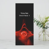 Invitation FRACTAL ROSE rouge vif noir (Debout devant)