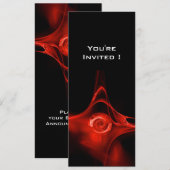 Invitation FRACTAL ROSE rouge vif noir (Devant / Derrière)