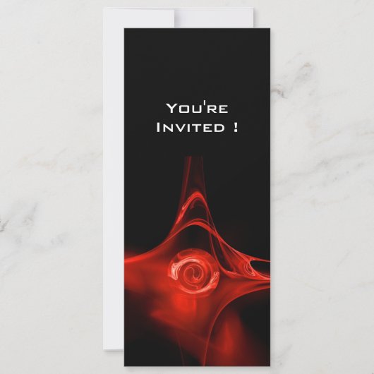 Invitation FRACTAL ROSE rouge vif noir (Devant)