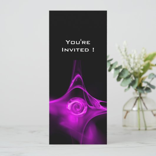 Invitation FRACTAL ROSE violet clair noir (Debout devant)