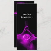 Invitation FRACTAL ROSE violet clair noir (Devant / Derrière)