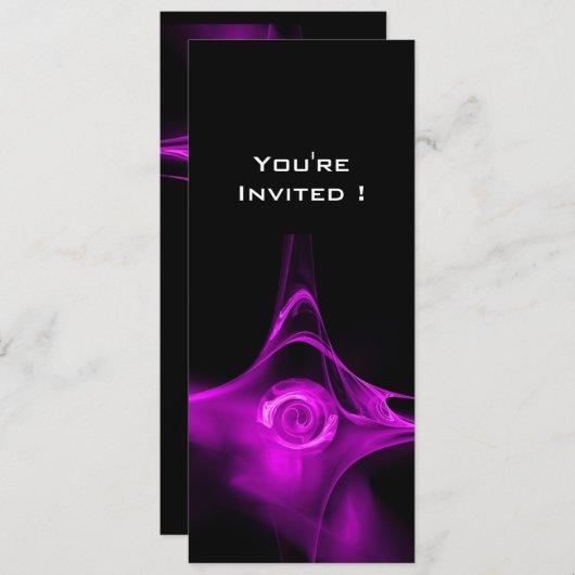 Invitation FRACTAL ROSE violet clair noir (Devant / Derrière)