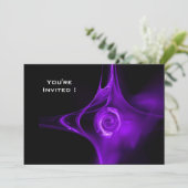 Invitation FRACTAL ROSE violet clair noir (Debout devant)