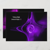 Invitation FRACTAL ROSE violet clair noir (Devant / Derrière)