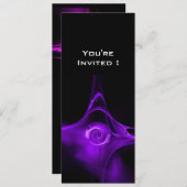 Invitation FRACTAL ROSE violet clair noir (Devant / Derrière)