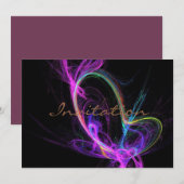 Invitation Fractale électrique rose (Devant / Derrière)