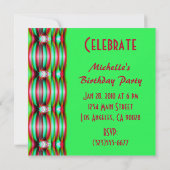 Invitation fractale rose verte (Dos)