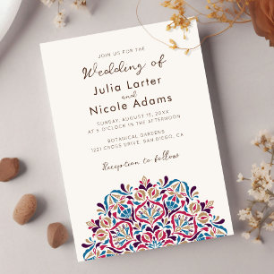 Invitation Fragrance florale vibrante Délice Mandala Mariage