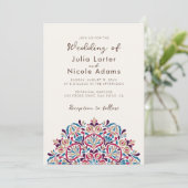 Invitation Fragrance florale vibrante Délice Mandala Mariage (Debout devant)