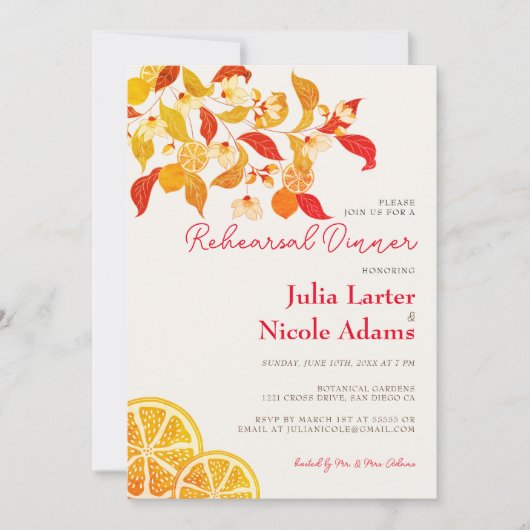 Invitation Fraîche Citrus Foliage Fraîche Dîner (Devant)