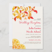 Invitation Fraîche Citrus Foliage Mariage Réception (Devant)