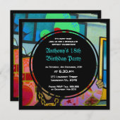 Invitation fraîche d'anniversaire de visage de (Devant / Derrière)