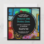 Invitation fraîche d'anniversaire de visage de (Devant)