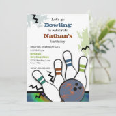 Invitation fraîche de bowling de grève (Debout devant)