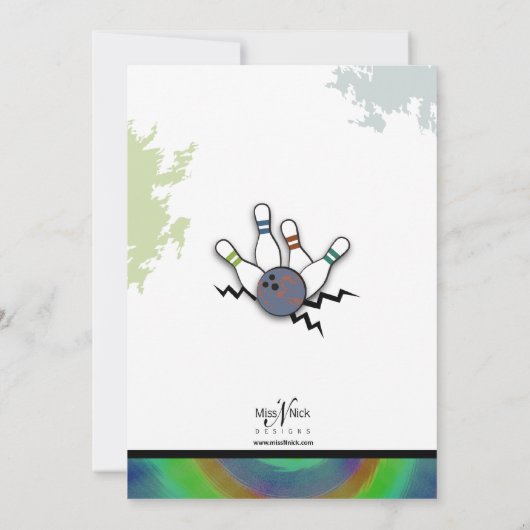 Invitation fraîche de bowling de grève (Dos)