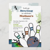 Invitation fraîche de bowling de grève (Devant / Derrière)