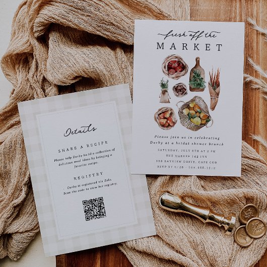 Invitation Fraîche De La Fête des mariées Du Marché