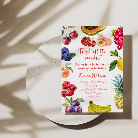 Invitation Fraîche De La Fête des mariées Du Marché | Thème F