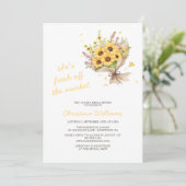 Invitation Fraîche De La Fête des mariées Florale Du Marché (Debout devant)